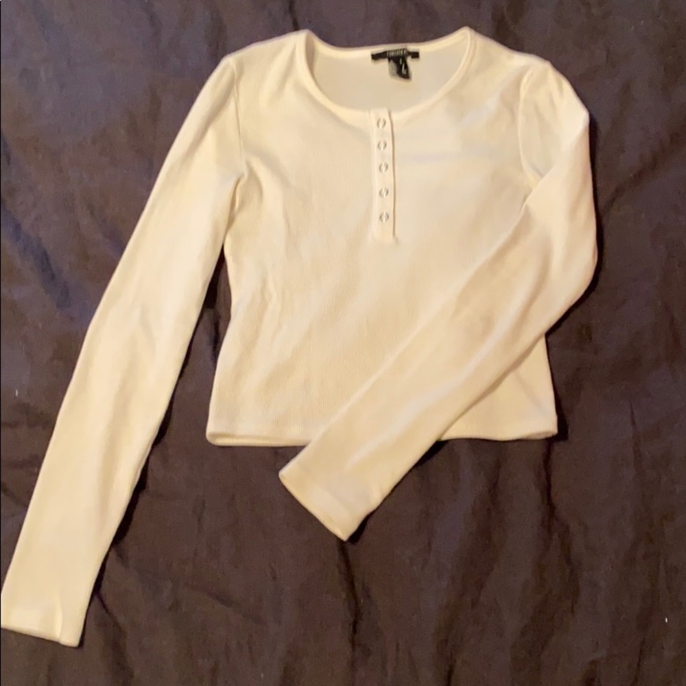 Cropped white shirt from Forever 21.